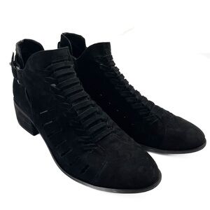 Sam Edelman Ankle Bootie Black Suede Pierson Low Block Heel US‎ 9